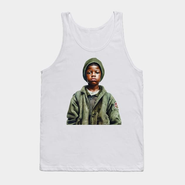 Military Minded Street Soldier Urban Warrior Black Boy Tank Top by Unboxed Mind of J.A.Y LLC 